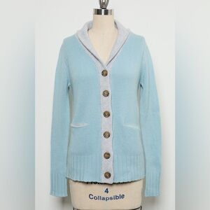 Long-Sleeve Collared Button-Front Cardigan 100%Cashmere[NEW]